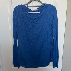 We the free blue wide neck top